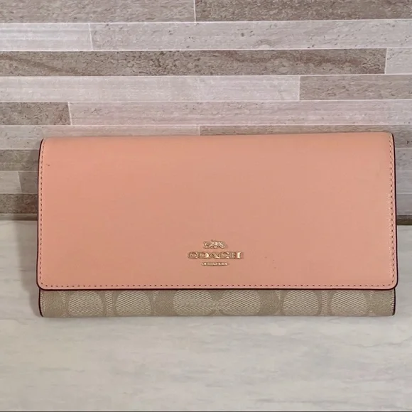- Coach Slim Trifold Wallet In Signature Canvas